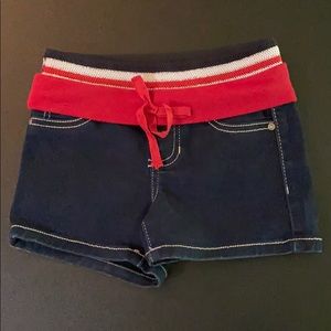 Squeeze elastic waist stretch jean shorts 7